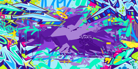 Modern Abstract Hip Hop Urban Street Art Graffiti Style Vector Illustration Background Template