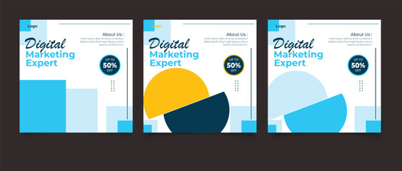 Digital marketing social media and instagram post template	
