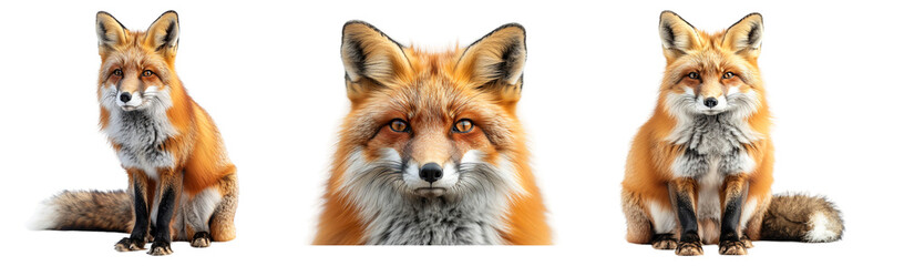Fototapeta premium Red fox isolated on transparent background