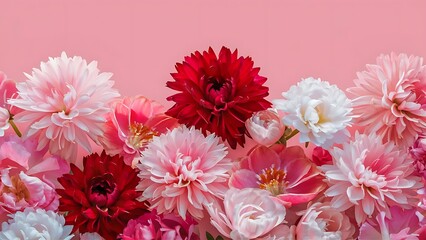 Nice flowers on the pink background