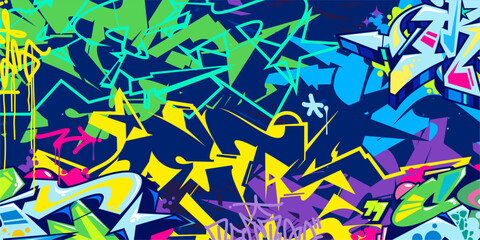 Cool Trendy Abstract Hip Hop Urban Street Art Graffiti Style Vector Illustration Background Template