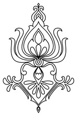 Fototapeta premium Graphic elements abstract black lines For assembling fabric patterns and producing carpets