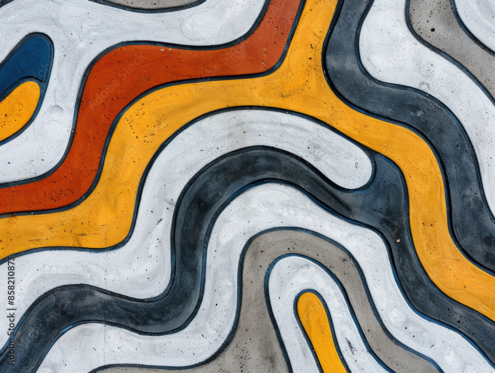 Aufkleber abstract colorful wavy patterns features a dynamic, swirling design with vibrant colors and smooth, 