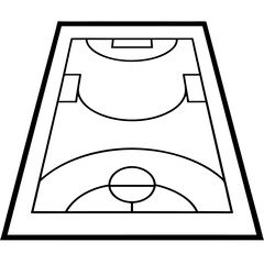 Basketball Coloring Page Colored Illustration