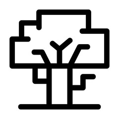 Tree Line Icon Vector