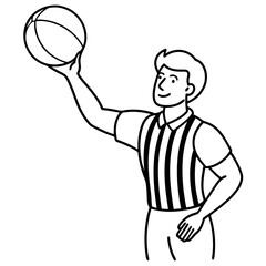 Basketball Coloring Page Colored Illustration