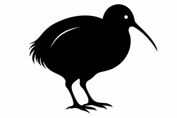 Kiwi Bird Silhouette Vector, kiwi bird animal Vector illustration
