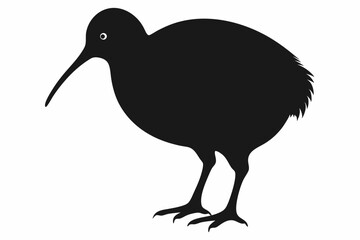 Kiwi Bird Silhouette Vector, kiwi bird animal Vector illustration
