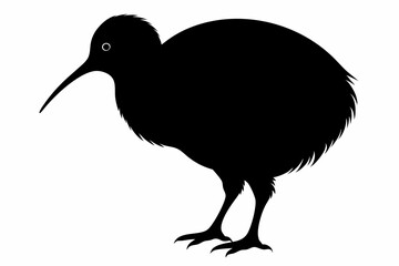 Kiwi Bird Silhouette Vector, kiwi bird animal Vector illustration
