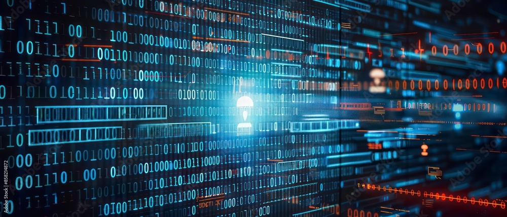 Poster advanced technology, businesses analyze stock data on computer screens, leveraging the internet for 
