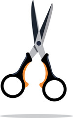 Clipart symbol isolated scissors. Illustration is in flat design on white background. Vector icon template