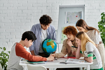 Teenagers working together at a UN Model conference.