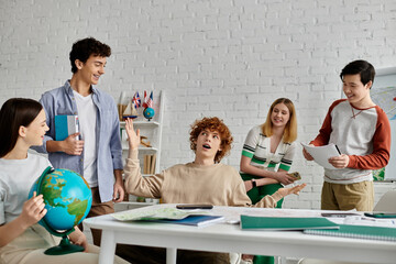 A group of teenagers participate in a Model United Nations conference.