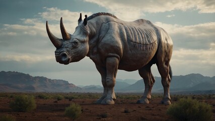 Fototapeta premium rhino in sunset