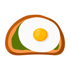 Egg toast with spinach. Healthy food for vegetarian