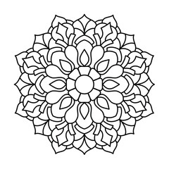 simple and easy mandala design for coloring book