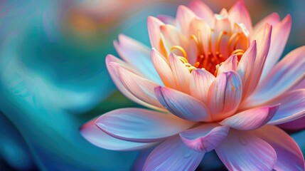 Lotus flower in bloom with a focus on its intricate petal patterns AI generated