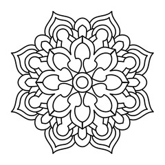 simple and easy mandala design for coloring book