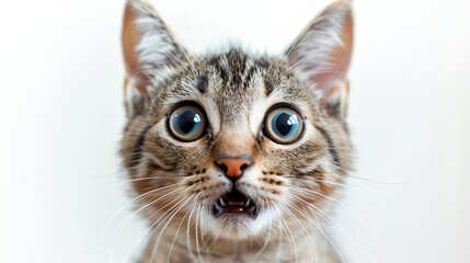 Wide-Eyed Kitten Looking Surprised