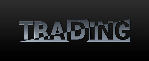 Parola TRADING  con sfondo colorato gradiente