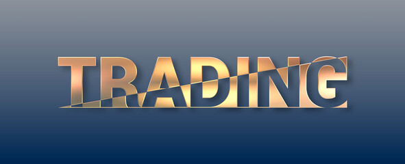 Parola TRADING  con sfondo colorato gradiente