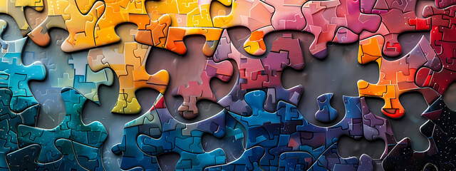 Colorful Jigsaw Puzzle Pieces, Abstract Puzzle Piece Patterns, Dynamic Jigsaw Puzzle Designs, Creative Puzzle Piece Layouts, Vibrant Jigsaw Puzzle Art