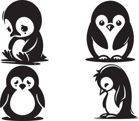 Penguin silhouette vector illustration.eps