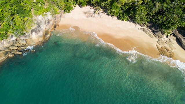 Aerial view of a paradisiac beach