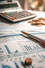 Finance Report with Highlighted Cash Flow Figures in Photorealistic Detail