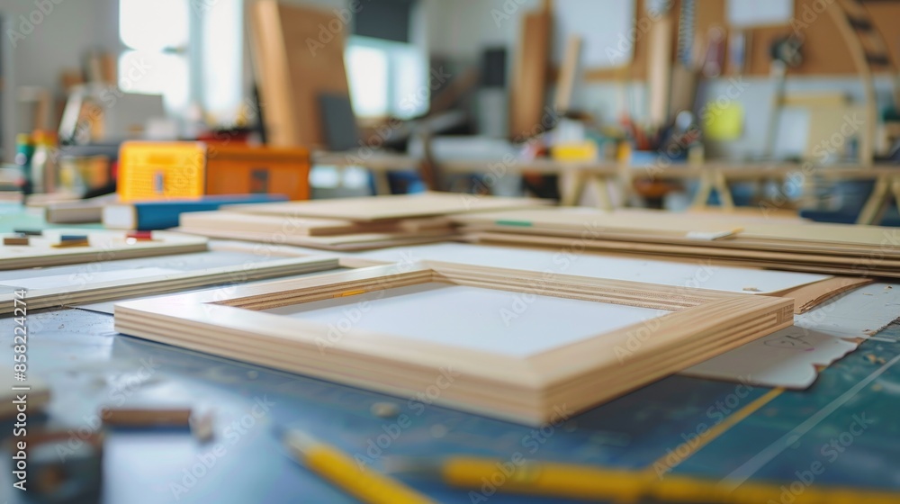 Poster create a frame prototype on the table