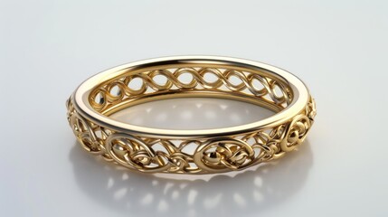 Gold jewelry flat design side view asset theme 3D render vivid