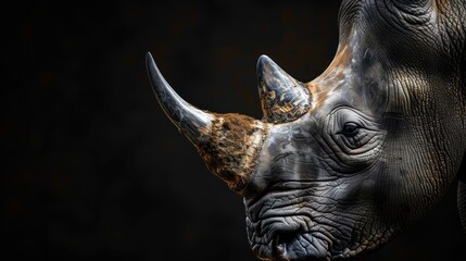 Fototapeta premium Close-Up Portrait of a Rhino's Face