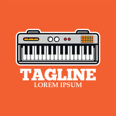 Vector based piano musical instrument logo illustration