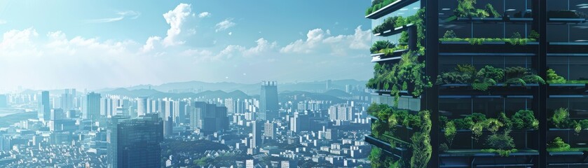 Obraz premium Korean highrise with vertical garden