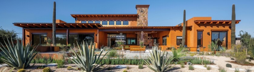 Fototapeta premium Spanish house featuring modular design with recycled materials