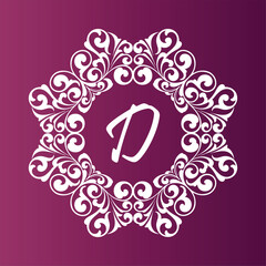 Luxurious decorative letter initials logo decorated with carvings