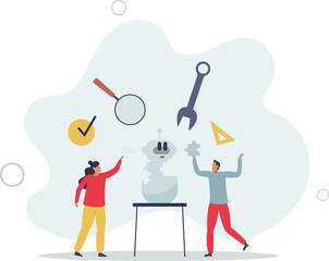 Programming artificial intelligence device with software and electronic engineering.