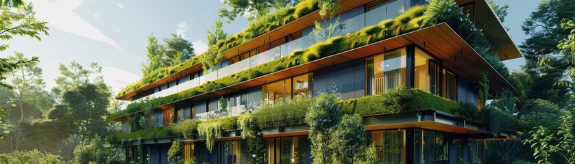 Fototapeta premium Ecofriendly Polish building with a green roof