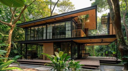 Fototapeta premium Ecofriendly Thai house with modular design