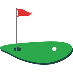 Golf Hole With Flag