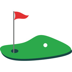 Golf Hole With Flag