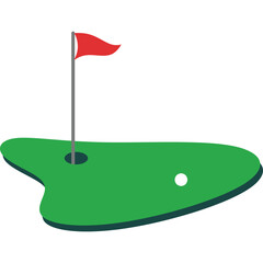 Golf Hole With Flag