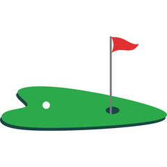 Golf Hole With Flag