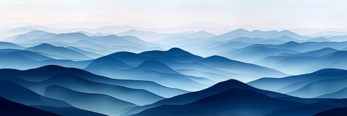 Obraz premium Abstract Blue Mountain Landscape