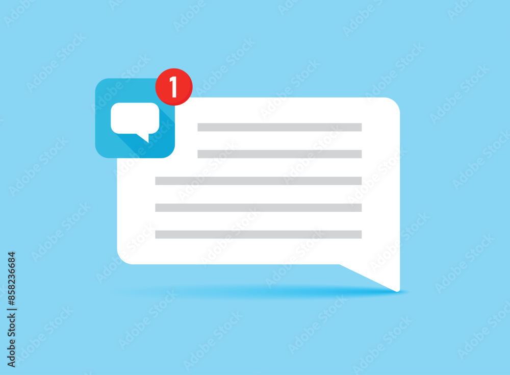 Poster new message icon in flat style. incoming inbox email vector illustration on isolated background. bub