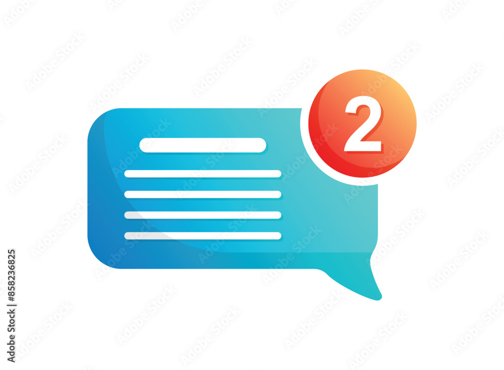 Poster new message icon in flat style. incoming inbox email vector illustration on isolated background. bub