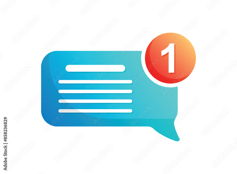 Poster new message icon in flat style. incoming inbox email vector illustration on isolated background. bub