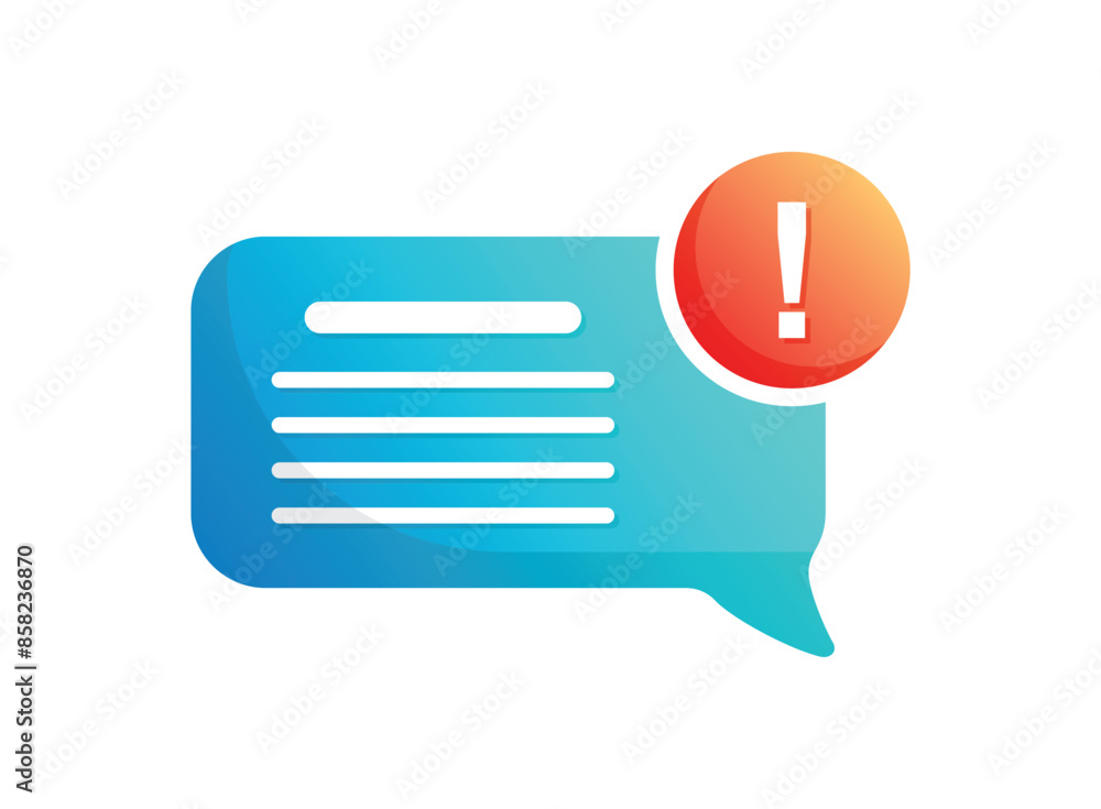 Aufkleber new message icon in flat style. incoming inbox email vector illustration on isolated background. bub
