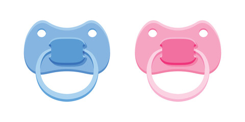 Baby pacifier icon in flat style. Nipple for newborn child vector illustration on isolated background. Soother sign business concept.