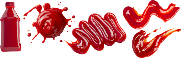 Tomato ketchup texture isolated on white background